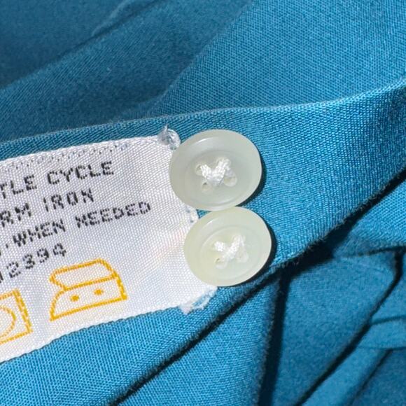 Vtg Yves Saint Laurent Button Front Shirt Men's Size 32-33 Green L/S 16.5" Neck - Picture 6 of 7